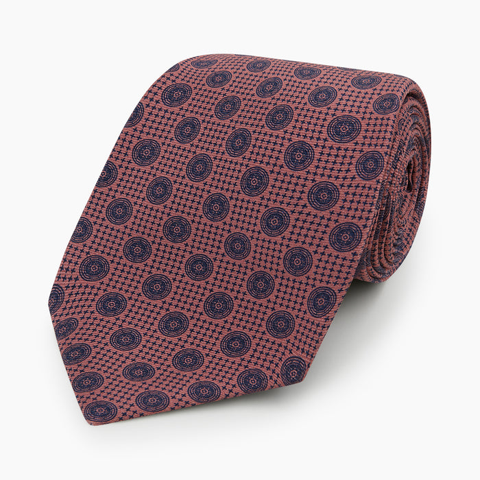 Antique Pink Medallion Silk Tie Image 4