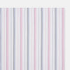 View 2 of product The Turnbull & Asser Hand Rolled Pink and Blue Multi Stripe Handkerchief features evenly spaced vertical stripes on white—a refined pocket square and essential gentleman's accessory.