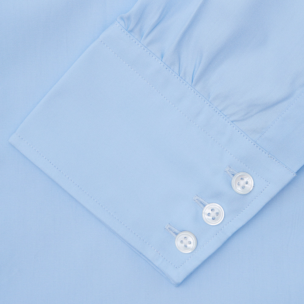 Light Blue Cotton Shirt with T&A Collar and 3-Button Cuffs