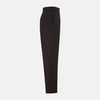 View 12 of product A pair of brown linen Henry trousers by Turnbull & Asser with a straight-leg cut and button waistband, ideal for formalwear, displayed against a plain white background.