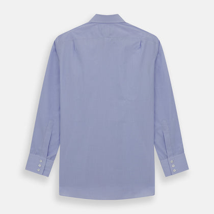 Blue Fine Check Sea Island Quality Cotton Shirt with T&A Collar and 3-Button Cuffs Image 2