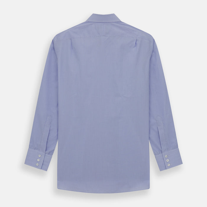 Blue Fine Check Sea Island Quality Cotton Shirt with T&A Collar and 3-Button Cuffs Image 2