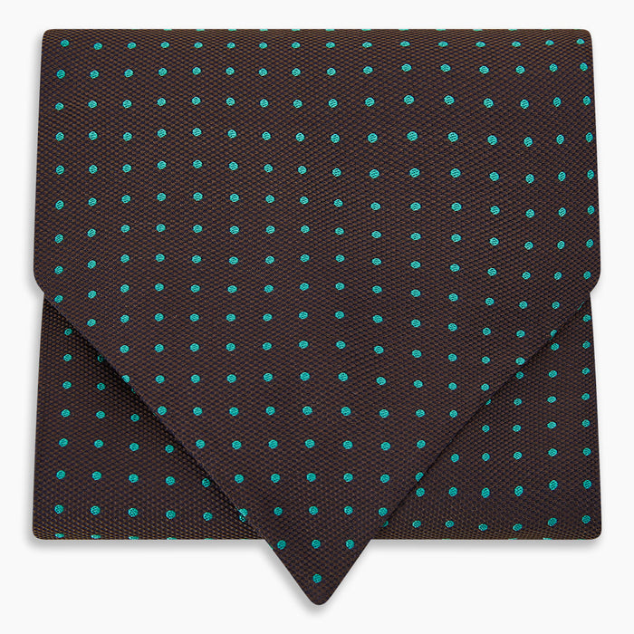 Blue and Dark Brown Micro Dot Silk Cravat Image 4