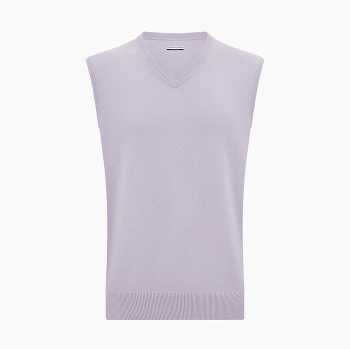 Lilac Cashmere V-Neck Vest Image 3