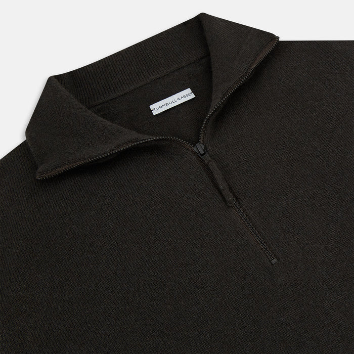 Brown Half-Zip Cashmere Jumper Image 1