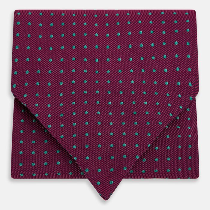Green Micro Dot and Magenta Silk Cravat