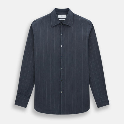 Navy Melange Wide Stripe Westminster Shirt