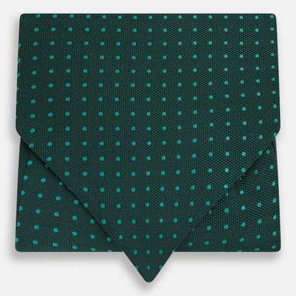 Blue and Forest Green Micro Dot Silk Cravat