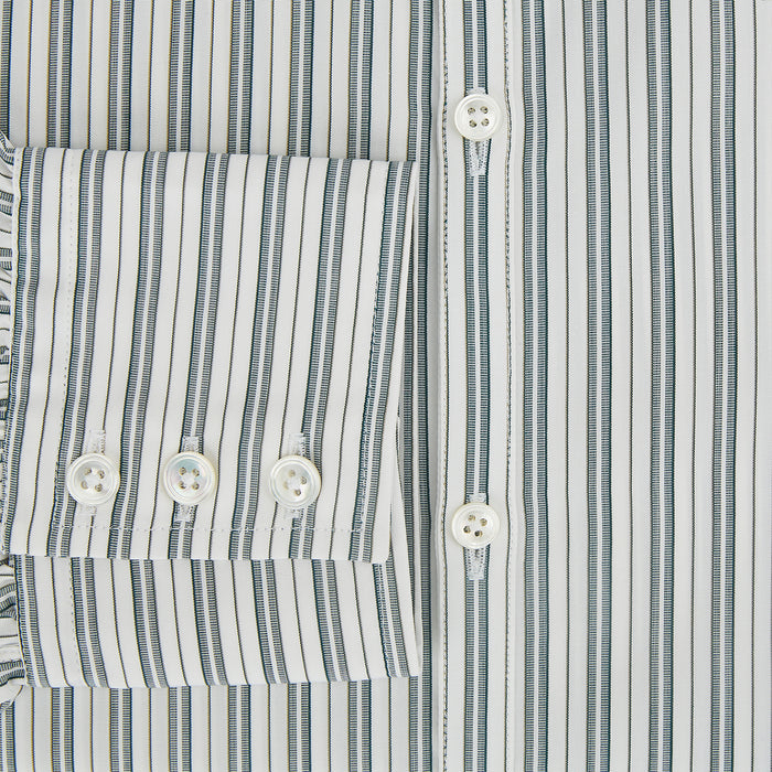 OLIVE & SAGE GREEN MULTI TRACK STRIPE WESTMINSTER SHIRT Image 4