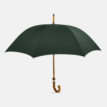 Forest Green Umbrella with Whangee Crook Handle