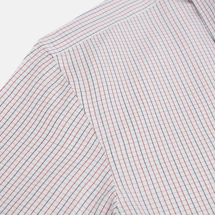 Red and navy Check Windsor Shirt Image 5