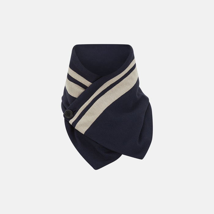 Navy and Sand Stripe Neck Warmer