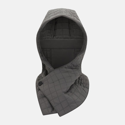 Shadow Grey Quilted Hood with Neck Warmer