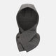 The Turnbull & Asser Shadow Grey Quilted Hood with Neck Warmer features a button closure, inspired by quilted jacket hoods, and is displayed on a plain white background.