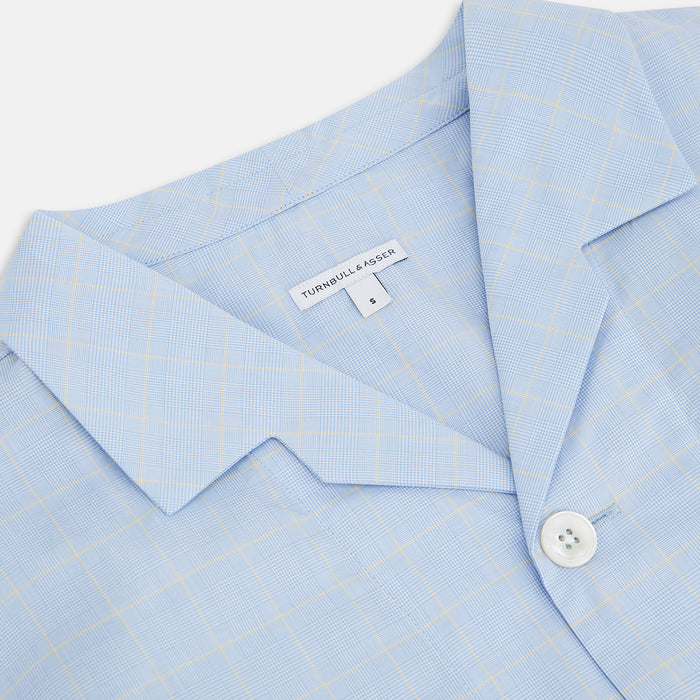 Blue Prince of Wales Check Pyjama Shirt Image 1