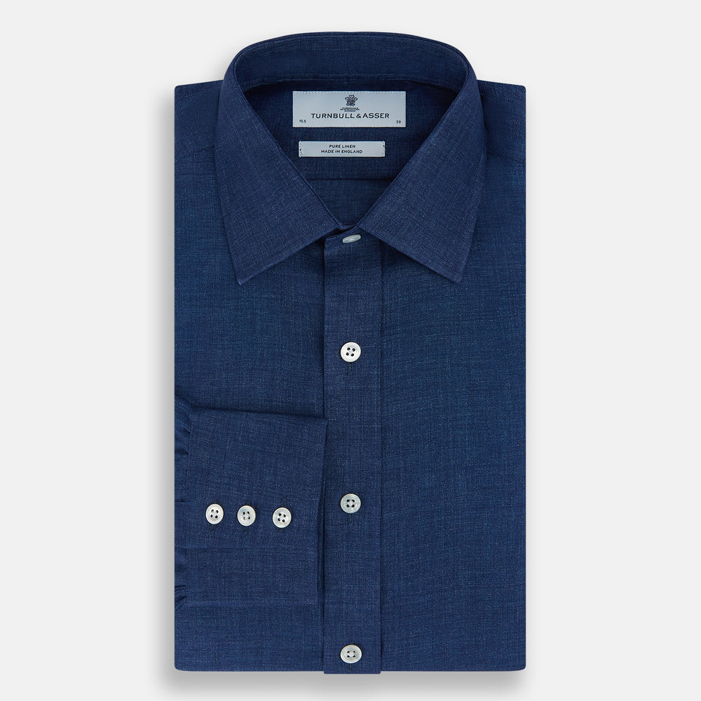 Navy Linen Mayfair Shirt