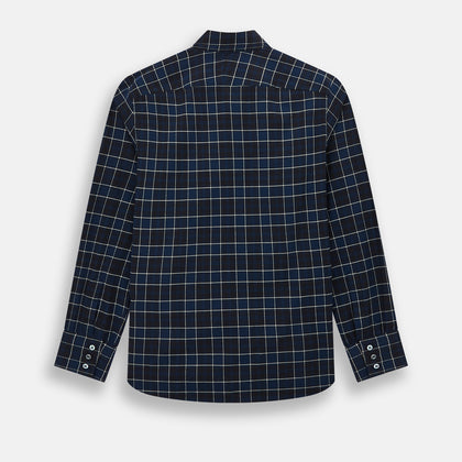 Navy and White Check Windsor Shirt Image 2
