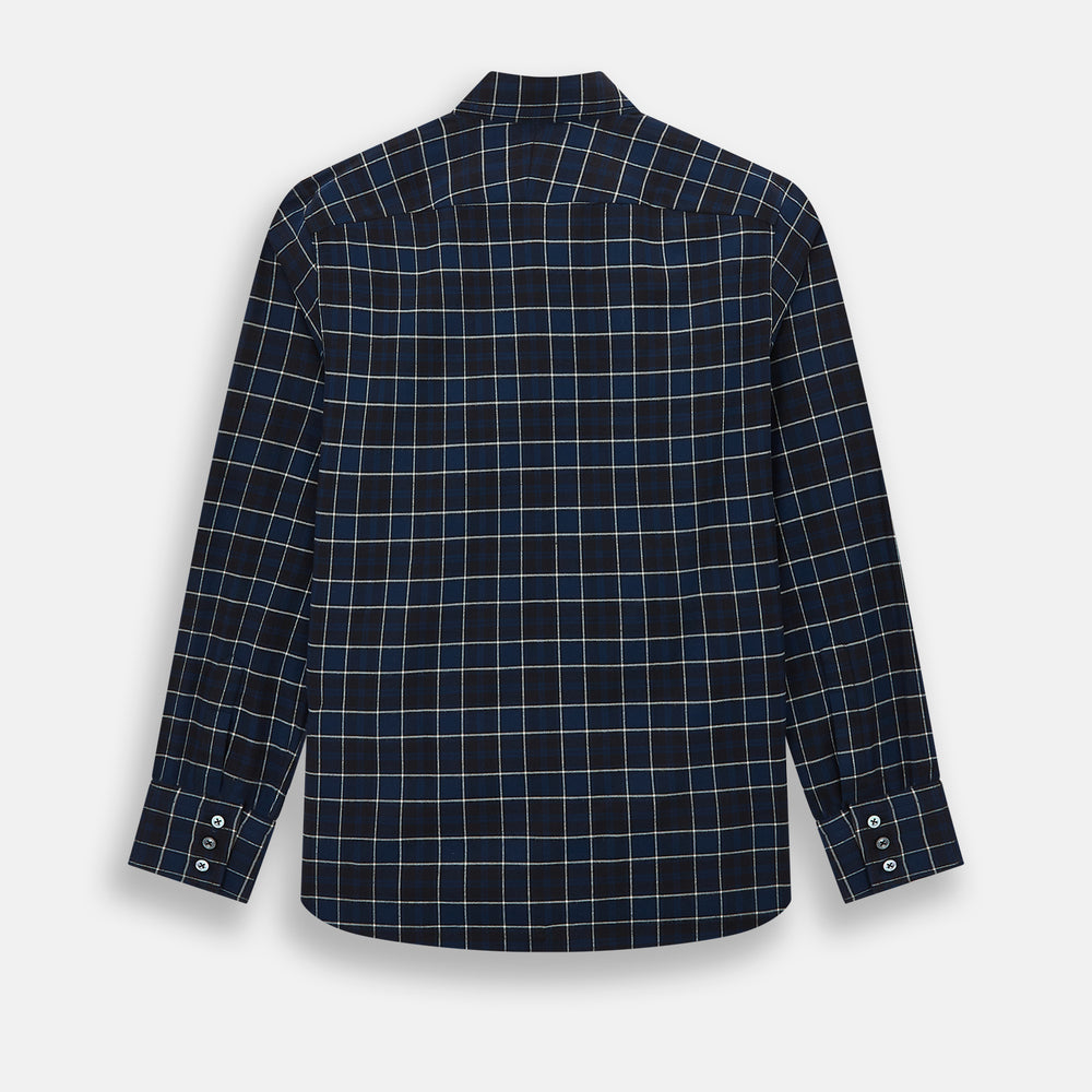 Navy and White Check Windsor Shirt
