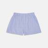 View 1 of product Turnbull & Asser Blue Fine Check Cotton Sea Island Quality Boxer Shorts for men, featuring an elastic waistband and shown laid flat on a plain white background.