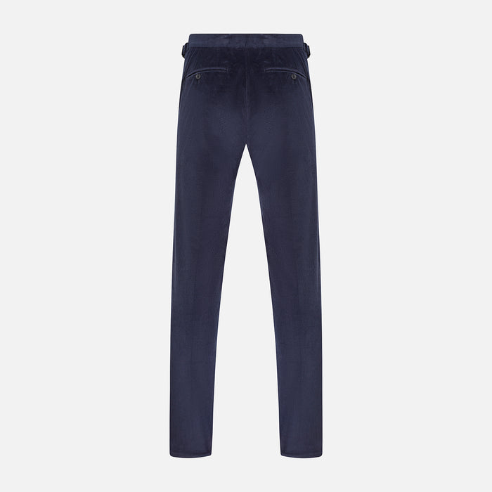 Navy Corduroy Henry Trousers Image 2