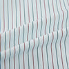 View 6 of product The Turnbull & Asser Green and Burgundy Pinstripe Mayfair Shirt, a long-sleeved, button-down with a classic collar, is ideal for formal wear and shown flat on a white background.