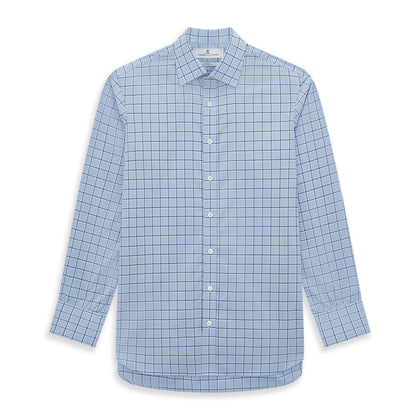 Blue and Navy Windowpane Mayfair Shirt Image 6