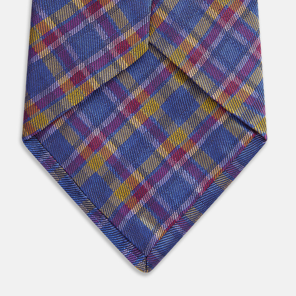 Blue Multi Tartan Silk Tie