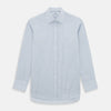 View 1 of product The Turnbull & Asser Navy and Blue Multi Check Mayfair Shirt features a T&A collar, button cuffs, and a blue checkered pattern. This long-sleeve, button-up shirt is shown on a white background.