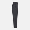 View 6 of product The Ash Linen Herringbone Edmund Trousers by Turnbull & Asser feature a straight-leg fit, button closure, belt loops, and side pockets in summer-ready fabric—ideal for utility dressing—shown against a plain white background.