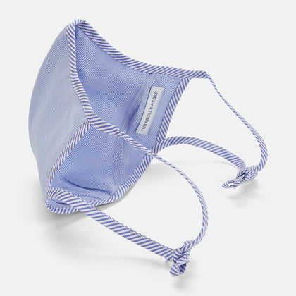 Blue Fine Check Zephyr Cotton Commuter Mask With 3 Viroformula™ Filters Image 3