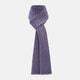 The Turnbull & Asser Purple and Lilac Hexagon Cashmere Knitted Scarf, featuring a white hexagon pattern, is neatly knotted and displayed on a plain background—a stylish accessory to elevate any outfit.
