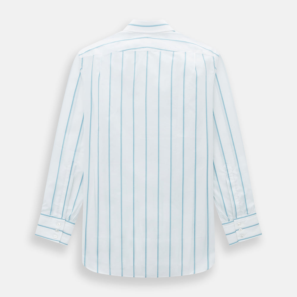 Turquoise Track Stripe Mayfair Shirt