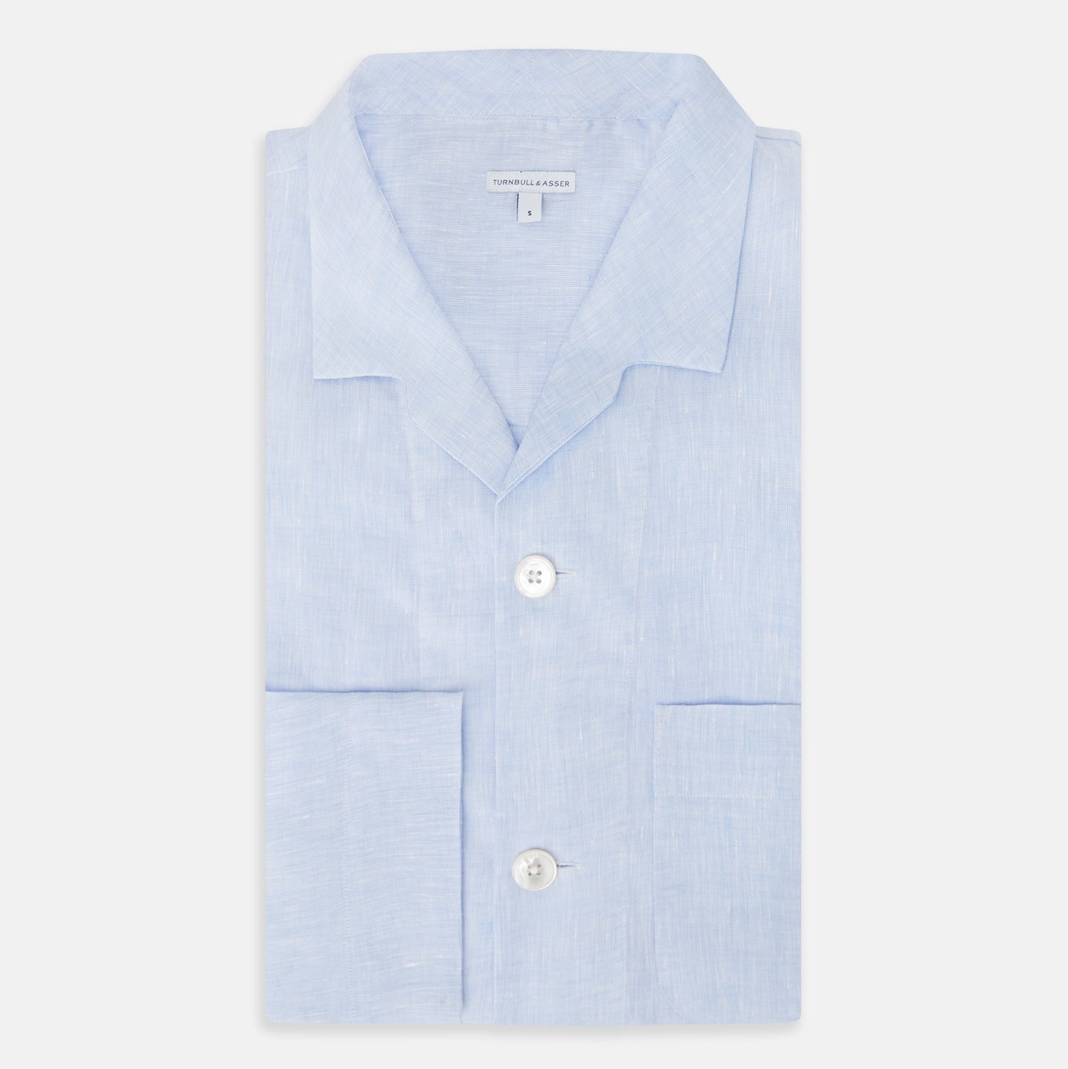 Pale Blue Linen Pyjama Shirt