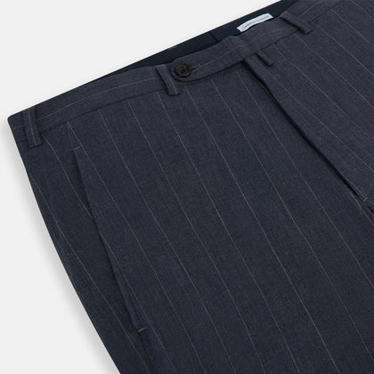 Navy Striped Edmund trousers
