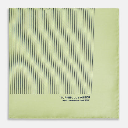 Melon Green Stripe Silk Pocket Square Image 3