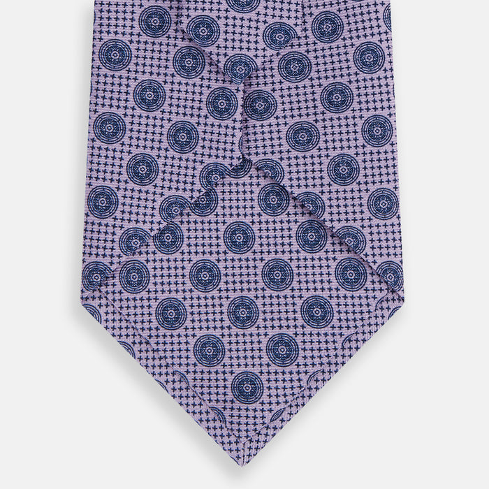 Lilac Medallion Silk Tie Image 2