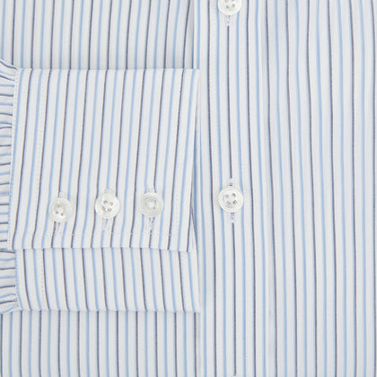 Navy and Blue Shadow Stripe Mayfair Shirt Image 3