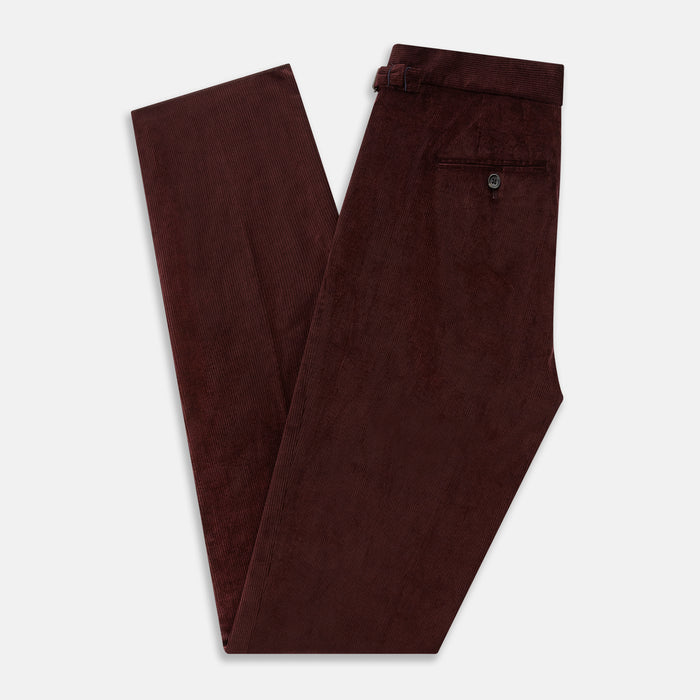 Burgundy Corduroy Henry Trousers Image 5