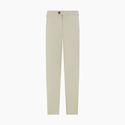 Taupe Cotton Blend Henry Trousers Image 7