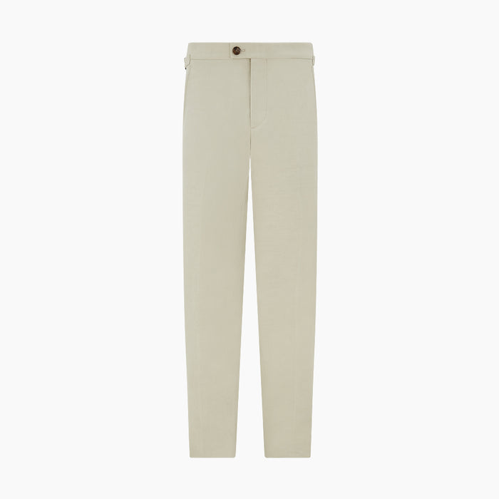 Taupe Cotton Blend Henry Trousers Image 7
