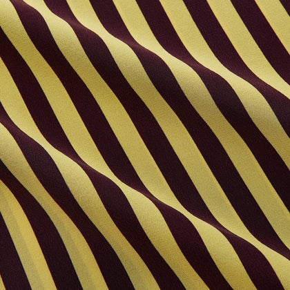 Yellow and Burgundy Candy Stripe Silk Weekend Fit Harold Shirt Image 2