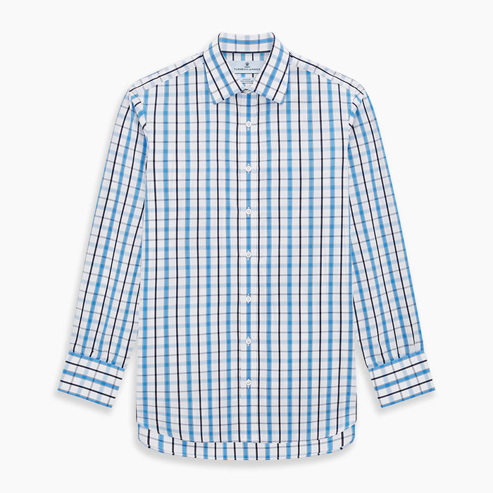 Blue and Navy Combination Check Mayfair Shirt Image 6