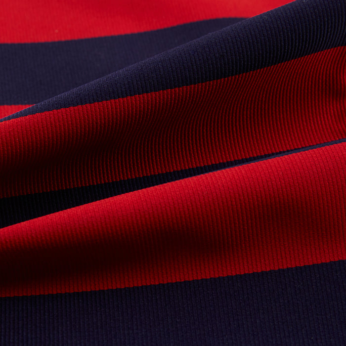 Red and Navy Striped Silk Cravat Image 3