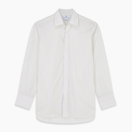 Yellow Multi Check Cotton Regular Fit Mayfair Shirt Image 5