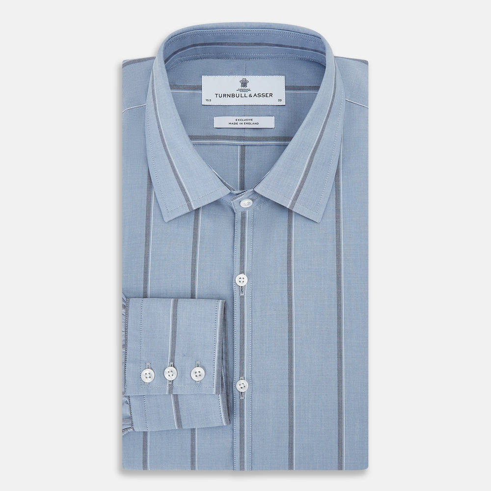 Steel Blue Track Stripe Westminster Shirt