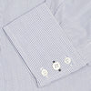 View 6 of product The Turnbull & Asser Slim Fit Blue Checked Shirt features long sleeves, contrasting white buttons, a regent collar, and distinct blue check pattern detailing on the cuff.