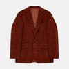 View 1 of product The Rust Cord Barrington Blazer by Turnbull & Asser is tailored in Italy with notch lapels, two front buttons, three pockets, and four-button cuffs, shown flat on a white background.