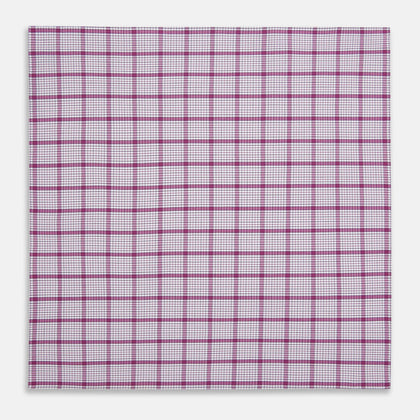 Hand Rolled Purple Graph Overlay Check Handkerchief Image 2