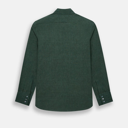 Forest Green Linen Westminster Shirt Image 2