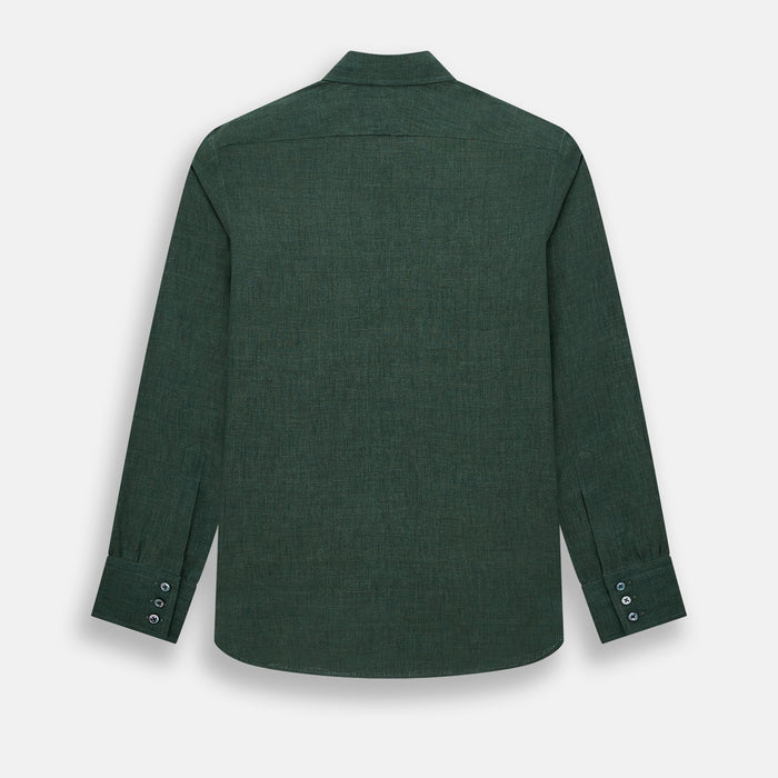 Forest Green Linen Westminster Shirt Image 2